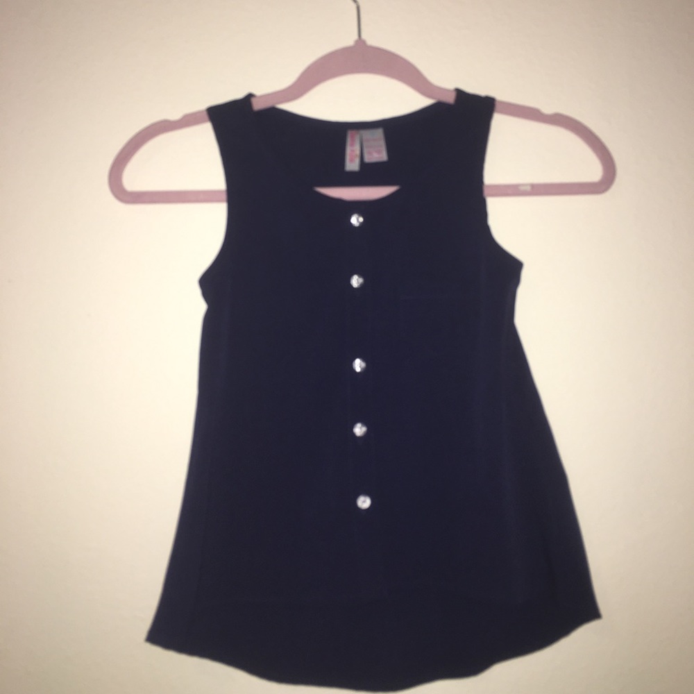 Navy blue buttoned up shirt